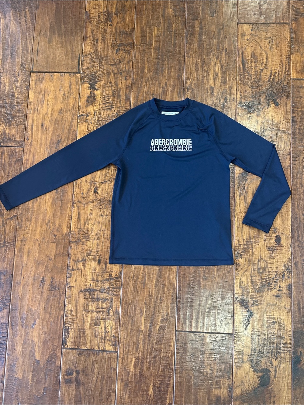 abercrombie kids Navy Long-Sleeve Logo Rashguard